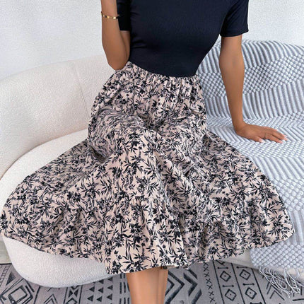 Printed Off-Shoulder Ruffle Hem Dress - MimiStylez