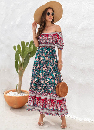 Floral Flounce Sleeve Midi Dress - MimiStylez