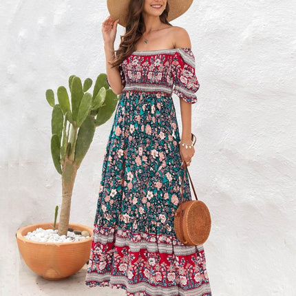 Floral Flounce Sleeve Midi Dress - MimiStylez