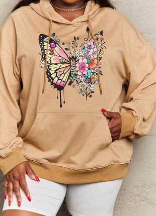 Simply Love Simply Love Full Size Butterfly Graphic Dropped Shoulder Hoodie - MimiStylez