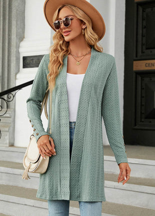 Open Front Long Sleeve Cardigan - MimiStylez