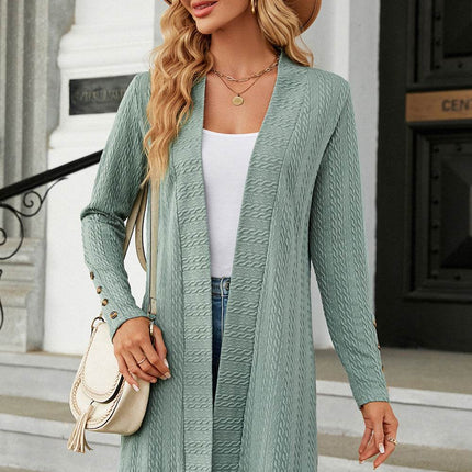 Open Front Long Sleeve Cardigan - MimiStylez