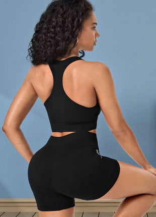 Cropped Sports Tank and Shorts Set - MimiStylez