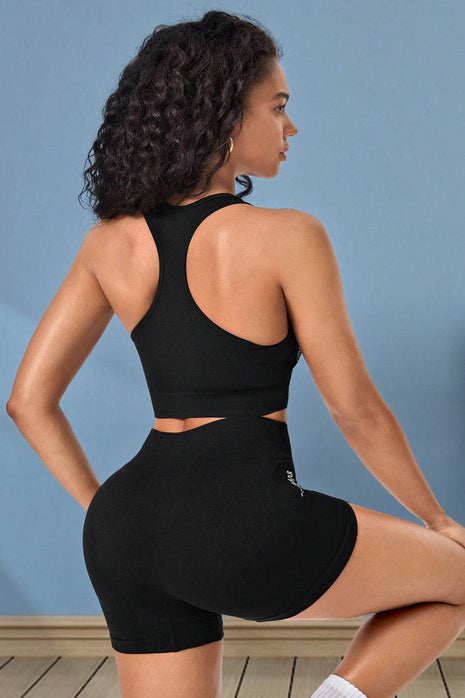 Cropped Sports Tank and Shorts Set - MimiStylez