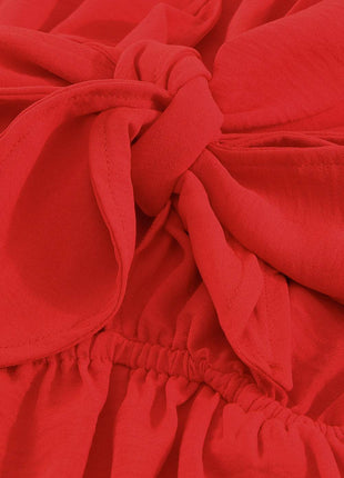 Tied Flounce Sleeve Plunge Romper - MimiStylez