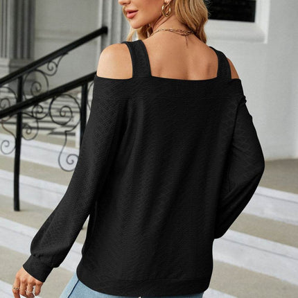 Cold Shoulder Square Neck Cutout Blouse - MimiStylez