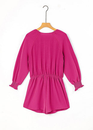 Tied Flounce Sleeve Plunge Romper - MimiStylez
