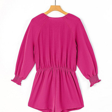 Tied Flounce Sleeve Plunge Romper - MimiStylez