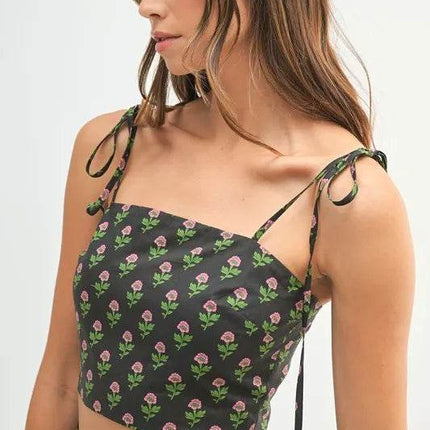 MABLE Floral Crop Top and Skirt Set - MimiStylez