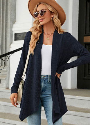 Open Front Long Sleeve Cardigan - MimiStylez