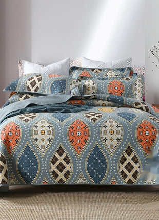 Bedspread Reversible Pure Cotton Dense Printed Quilted Three-piece Set