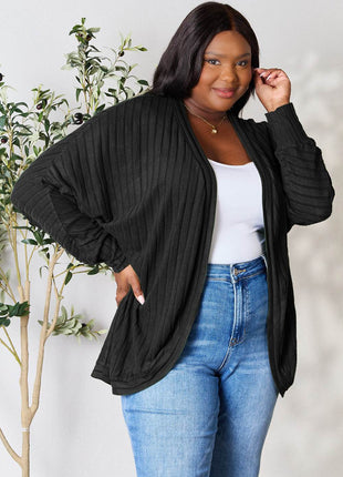 Basic Bae Full Size Ribbed Cocoon Cardigan - MimiStylez