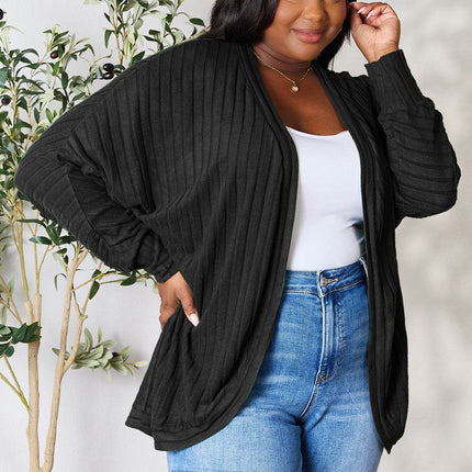 Basic Bae Full Size Ribbed Cocoon Cardigan - MimiStylez