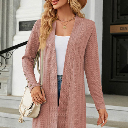 Open Front Long Sleeve Cardigan - MimiStylez