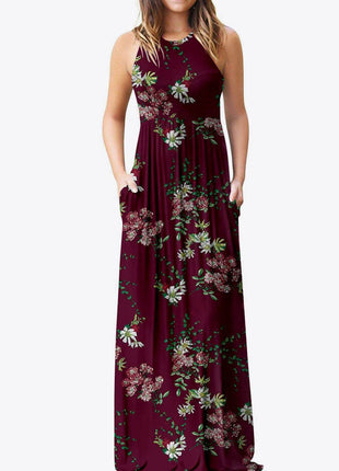 Empire Waist Sleeveless Dress with Pockets - MimiStylez