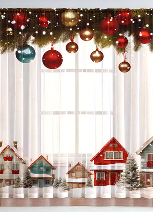 1PC Festive Christmas Printed Curtains