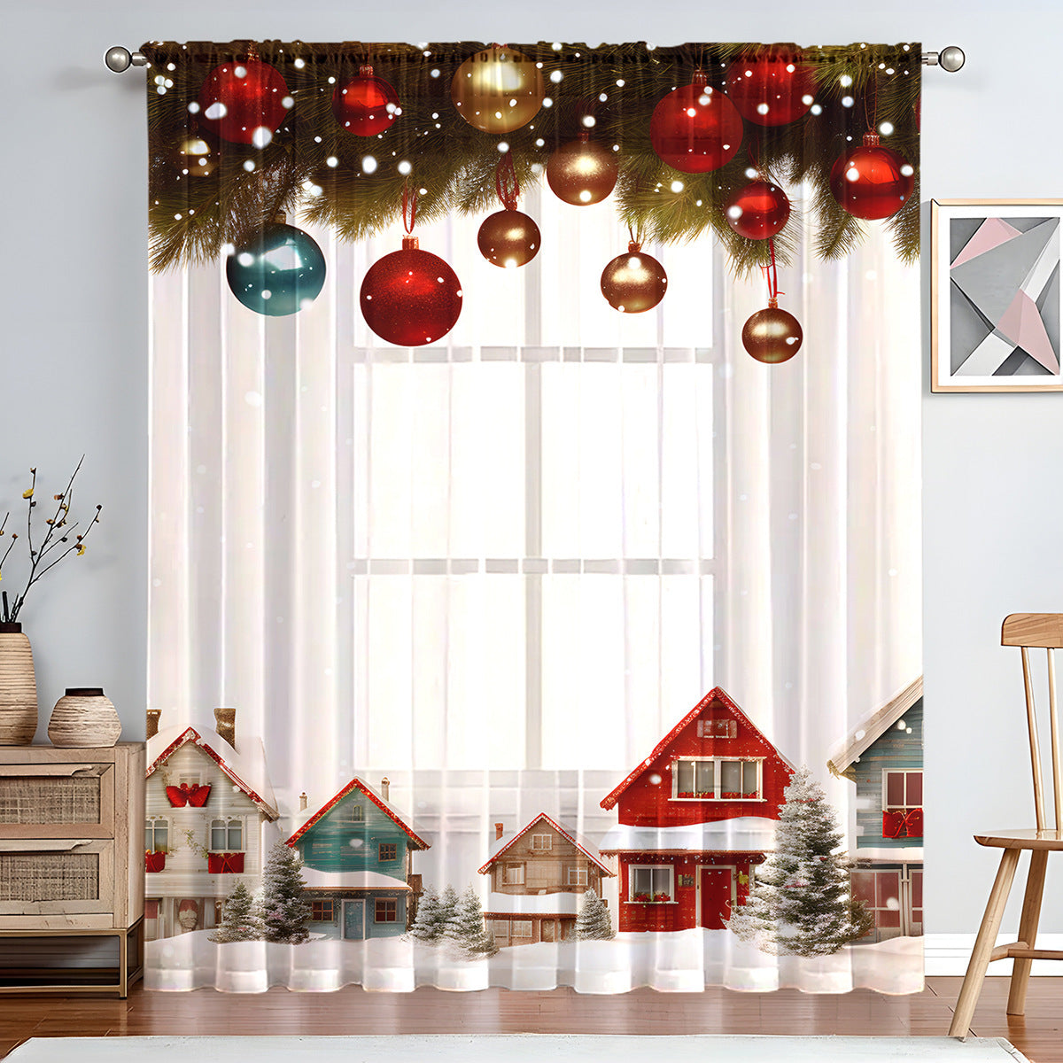 1pc Christmas Series Window Screen Digital Printing