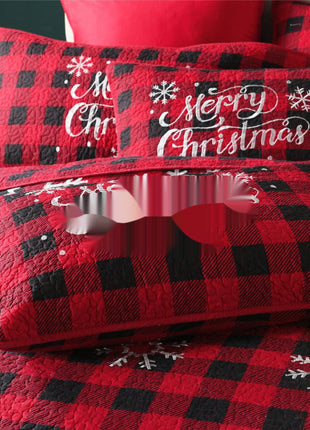 Christmas Cotton Snowflake Embroidery Quilt Three-piece Set