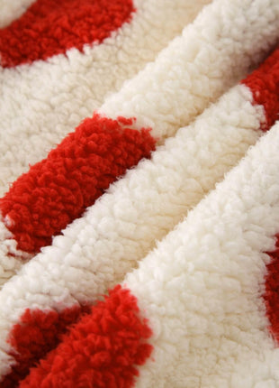 Fuzzy Heart Pocketed Dropped Shoulder Hoodie - MimiStylez