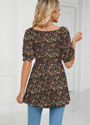 V-Neck Babydoll Blouse - MimiStylez