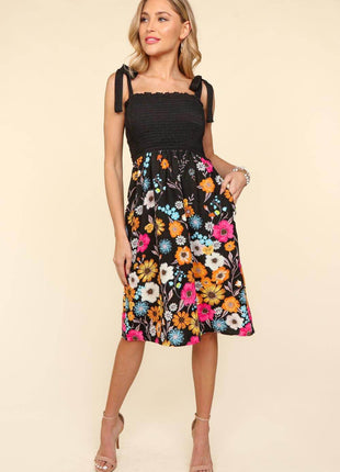 Haptics Smocked Cami Floral Dress - MimiStylez