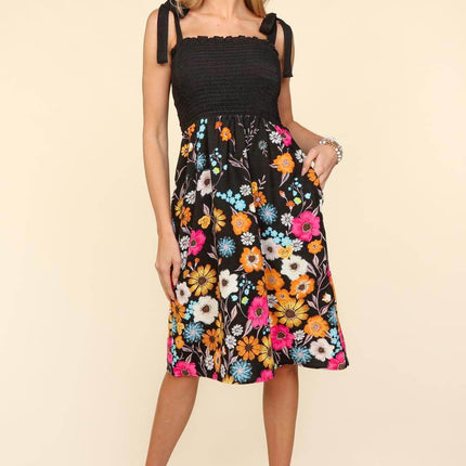 Haptics Smocked Cami Floral Dress - MimiStylez