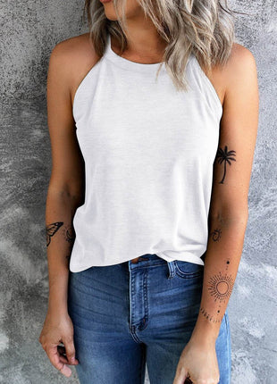 Curved Hem Grecian Tank Top - MimiStylez