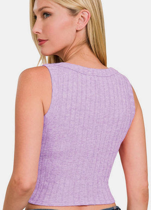 Zenana Ribbed Cropped Tank - MimiStylez