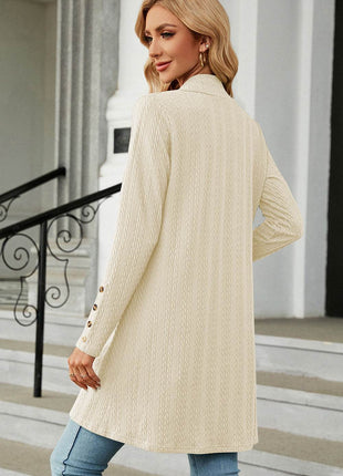 Open Front Long Sleeve Cardigan - MimiStylez