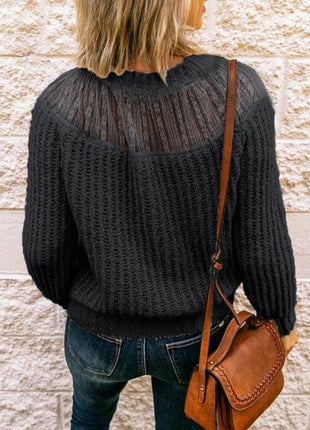 Round Neck Rib-Knit Sweater - MimiStylez