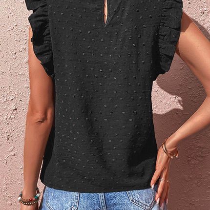 Swiss Dot Butterfly Sleeve Top - MimiStylez