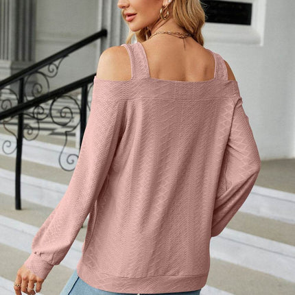 Cold Shoulder Square Neck Cutout Blouse - MimiStylez