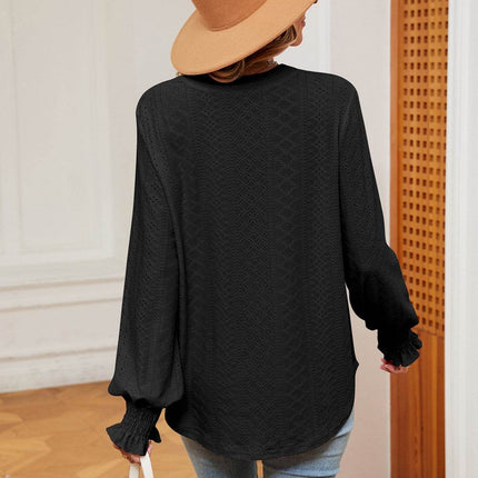 Notched Neck Flounce Sleeve Blouse - MimiStylez