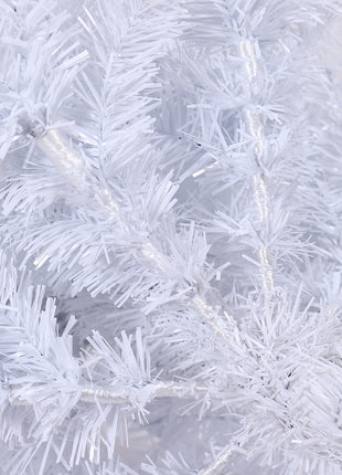 7.5 Feet White Slender Faux Christmas Tree Including Foldable Metal Stands