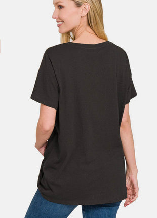 Zenana Full Size V-Neck Short Sleeve T-Shirt - MimiStylez