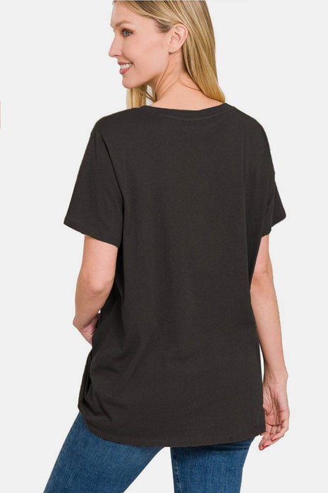 Zenana Full Size V-Neck Short Sleeve T-Shirt - MimiStylez