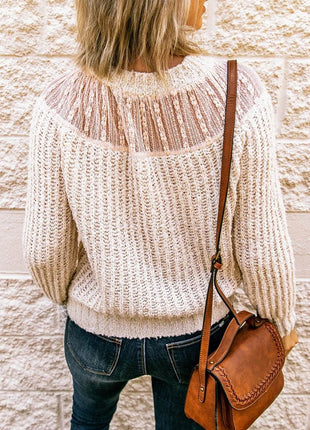 Round Neck Rib-Knit Sweater - MimiStylez