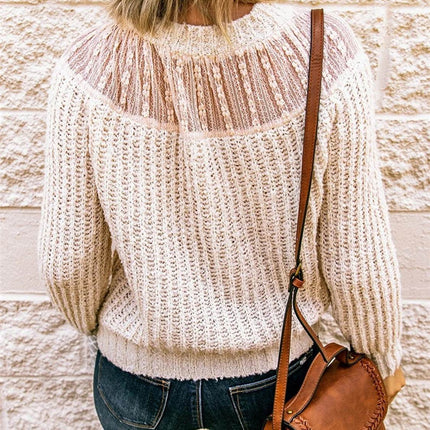 Round Neck Rib-Knit Sweater - MimiStylez