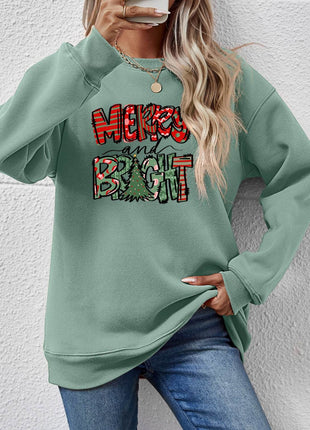 MERRY AND BRIGHT Long Sleeve Sweatshirt - MimiStylez