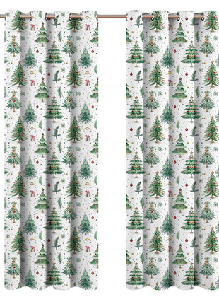 Christmas Forest Punching Shading Curtain Decoration New