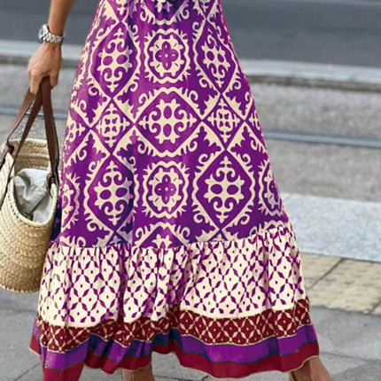 Geometric Elastic Waist Maxi Skirt - MimiStylez