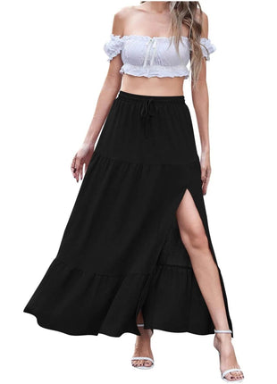 Full Size Slit Maxi Skirt Plus Size - MimiStylez