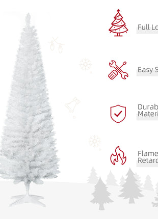 6.5FT Pre Lit Christmas Tree Artificial Xmas Tree With 450 Multi-Color LED Lights, 1227 Branch Tips, Metal Base