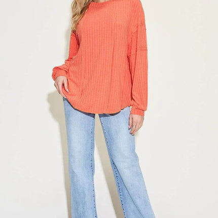 Basic Bae Full Size Ribbed Round Neck Long Sleeve T-Shirt - MimiStylez