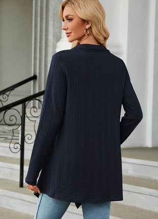 Open Front Long Sleeve Cardigan - MimiStylez