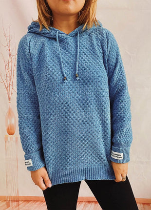 Drawstring Long Sleeve Hooded Sweater - MimiStylez