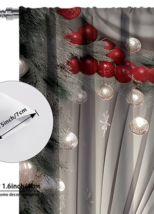 2PCs European Curtain Christmas Series