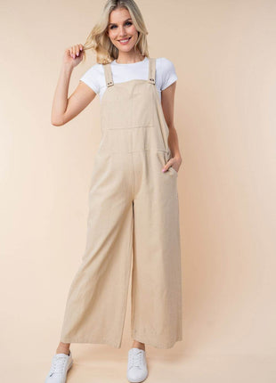White Birch Sleeveless Wide Leg Jumpsuit - MimiStylez