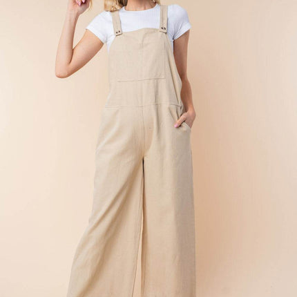 White Birch Sleeveless Wide Leg Jumpsuit - MimiStylez