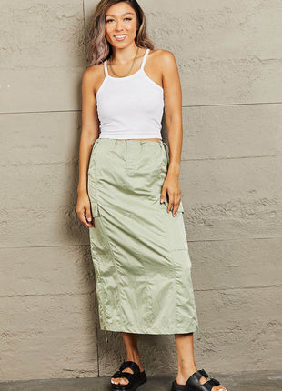 HYFVE Just In Time High Waisted Cargo Midi Skirt - MimiStylez